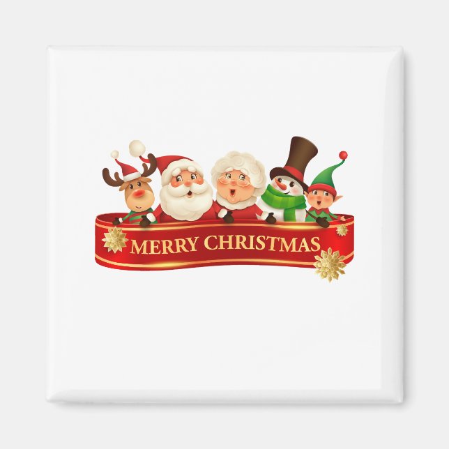 Imán Elegante Feliz Feliz Navidad, Feliz Año Nuevo (Frente)