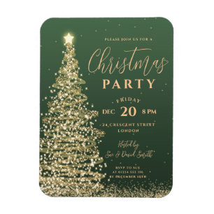 Imán Elegante Fiesta de árbol de Navidad Invitación de