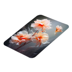 Imán Elegante Flor de Tono Rosado con Flujo Brumoso Abs
