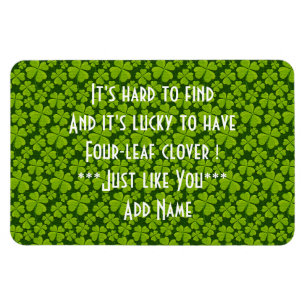 Imán Elegante Floral de trébol de cuatro hojas