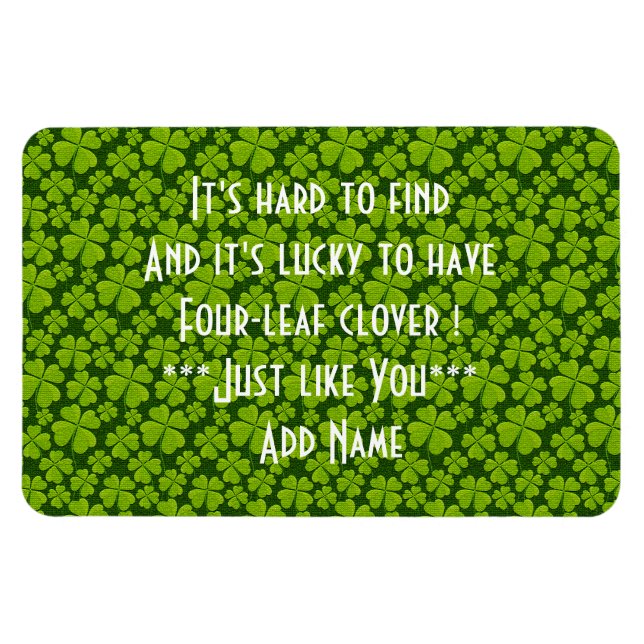 Imán Elegante Floral de trébol de cuatro hojas (Horizontal)