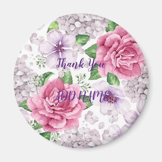 Imán Elegante Floral Moderno Vintage de Moda (Frente)