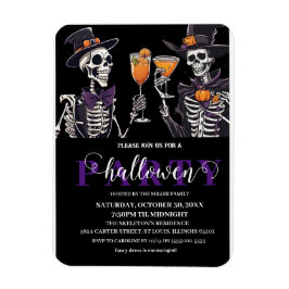 Imán Elegante Floral Skull Adulto Halloween Party Invit