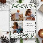 Imán Elegante Foliage Verde Dorado Confetti acuarela<br><div class="desc">Elegante Foliage Verde Dorado Confetti acuarela Floral Minimalista tarjeta de vacaciones. Envíe sus vacaciones cálidos deseos y saludos a sus seres queridos con esta minimalista y moderna tarjeta de vacaciones. Un bonito marco de hojas de acuarela de color verde suave, rodeadas por copos de confeti dorado delante. El centro presenta...</div>