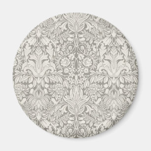 Imán elegante formal brocado de encaje damasco blanco