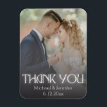Imán elegante foto boda de escritura a mano blanca<br><div class="desc">elegante gracias boda de escritura a mano blanca foto Magnet,  personalizado</div>