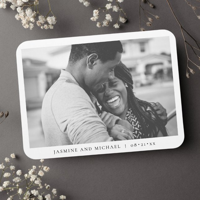 Imán Elegante foto Boda moderna (Wedding Photo Magnet)