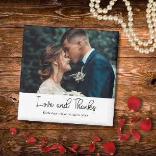 Imán Elegante foto de amor y agradecimiento de boda