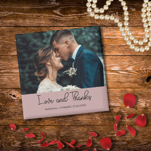 Imán Elegante Foto de Boda Amor y Agradecimiento en Mal