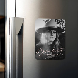 Imán Elegante foto de Invitación de graduación de guión