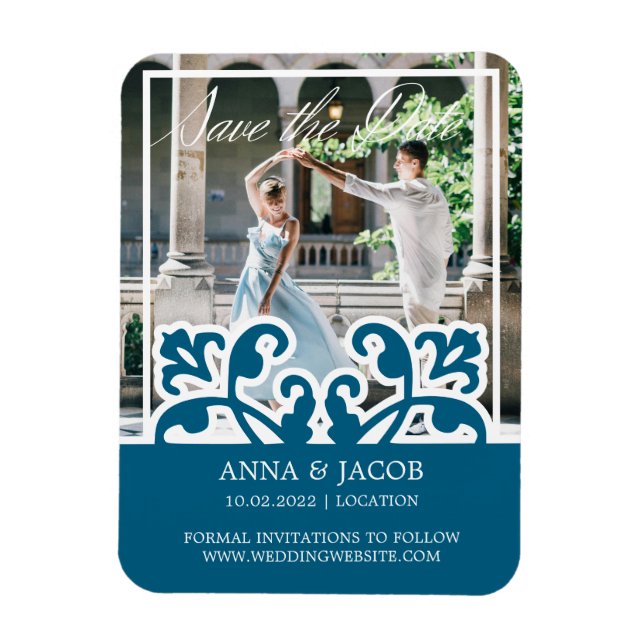 Imán Elegante foto francesa salva la invitación a la ci (Vertical)