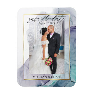 Imán Elegante foto Verde azulada y púrpura salva la fec