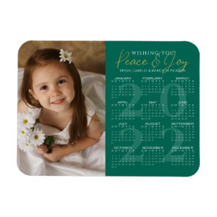 Imán Elegante Gold PEACE y JOY 2022 Calendario Foto