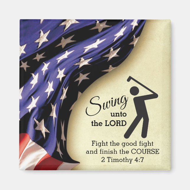 Imán Elegante golf de Bandera Americana (Frente)