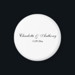 Imán Elegante guión boda blanco negro creativo<br><div class="desc">Este estilo de simplicidad lo es todo. Sencillo pero realmente hace una declaración profesional hermosa.</div>