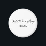 Imán Elegante guión boda blanco negro creativo<br><div class="desc">Este estilo de simplicidad lo es todo. Sencillo pero realmente hace una declaración profesional hermosa.</div>