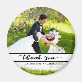Imán Elegante guión Boda Foto Gracias