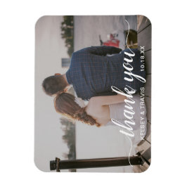 Imán Elegante guión moderno Gracias Boda de fotos