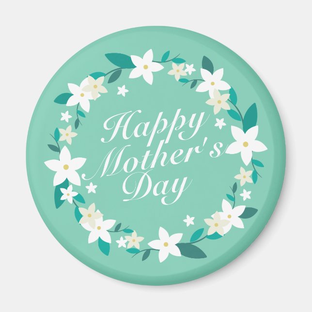 Imán Elegante guirnalda floral del día de la madre | Im (Frente)