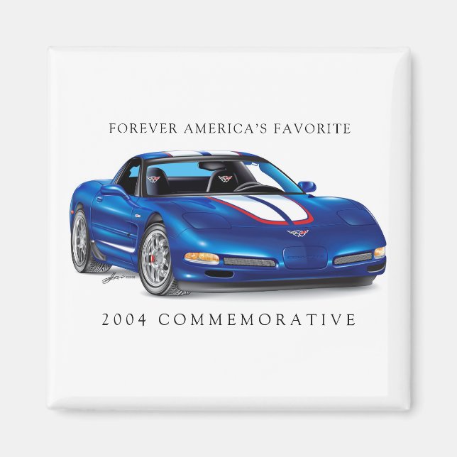 Imán Elegante Ilustracion de Vette conmemorativo 2004 (Frente)