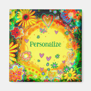 Imán Elegante Inespiritualidad Personalizada De Flores 