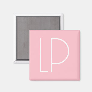 Imán Elegante inicial moderna minimalista en rosa paste