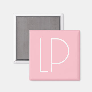 Imán Elegante inicial moderna minimalista en rosa paste