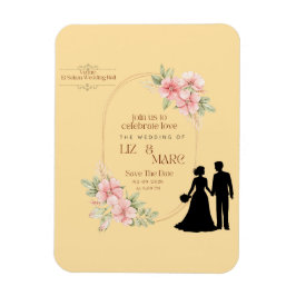Imán Elegante Invitación de Boda Floral