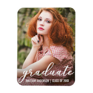 Imán Elegante Invitación de fotos de graduación