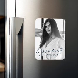 Imán Elegante Invitación de graduación de guión de mari