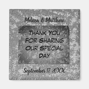 Imán Elegante Invitado De Boda Marble Gracias
