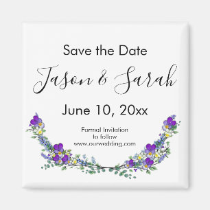 Imán Elegante lavanda violeta violeta AHORRA LA FECHA