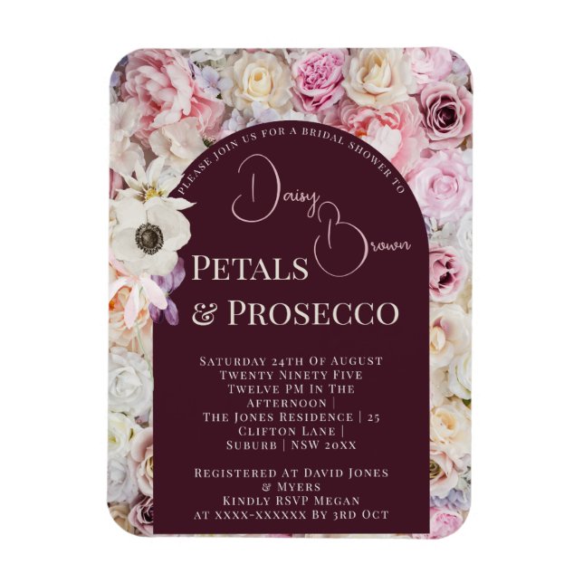 Imán Elegante Mahogany Floral Arco Verano Ducha Nodal (Vertical)