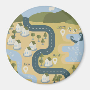 Imán Elegante mapa de viajes de vacaciones de personali