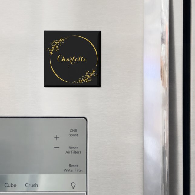 Imán Elegante marco con nombre personalizado (In situ (nevera))