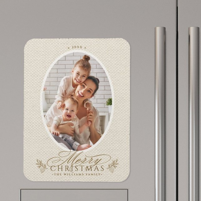Imán Elegante marco ovalado Fotos navideñas merry (Subido por el creador)