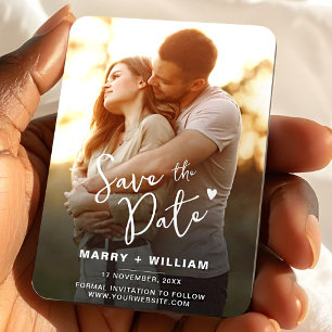 Imán Elegante minimalista lindo foto de pareja salvar l