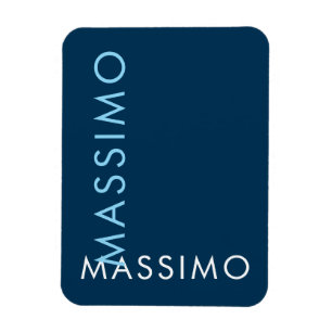 Imán Elegante Minimalista Moderno Nombre Azul Prusiano
