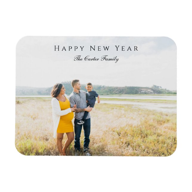 Imán Elegante Moda de Embarazo con guión de Año Nuevo F (Horizontal)