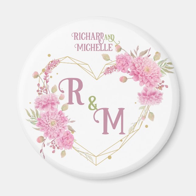 Imán Elegante Moda mínima Letra inicial nombre monogram (Frente)