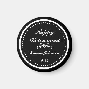 Imán Elegante Moderno Personalizado Feliz Jubilación en