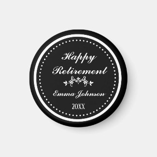 Imán Elegante Moderno Personalizado Feliz Jubilación en