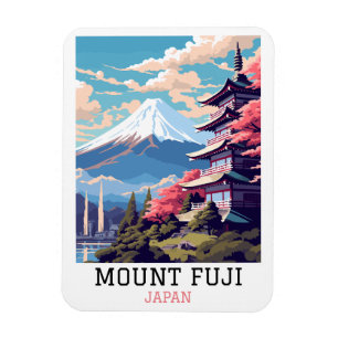 Imán Elegante Monte Fuji Japón Viajes de arte