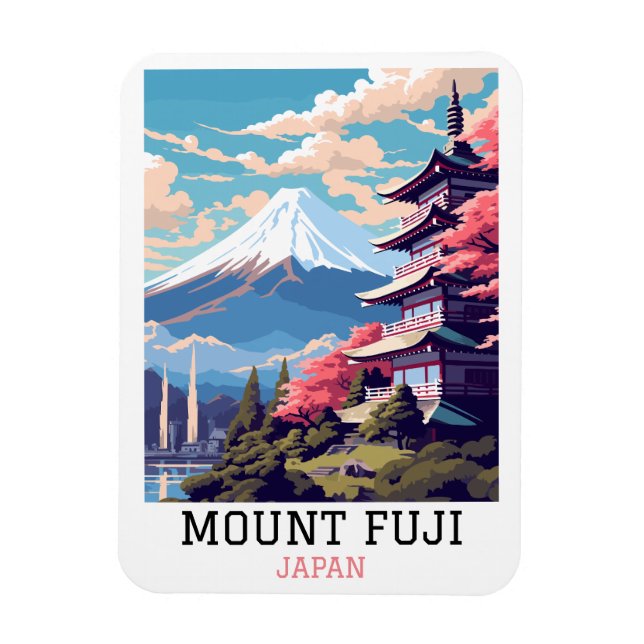 Imán Elegante Monte Fuji Japón Viajes de arte (Vertical)