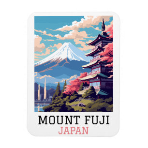 Imán Elegante Monte Fuji Japón Viajes de arte