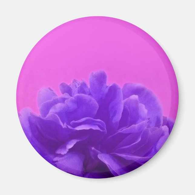 Imán Elegante morado frambuesa floral (Frente)