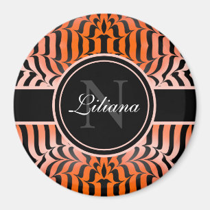 Imán Elegante Naranja estético e impresión de piel de t