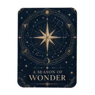 Imán Elegante Navidad Celestial, Vintage de Ocho Puntas