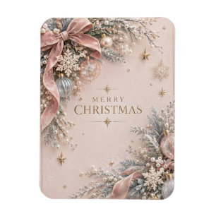 Imán Elegante Navidad Femenina, Estilo Rosa Polvo