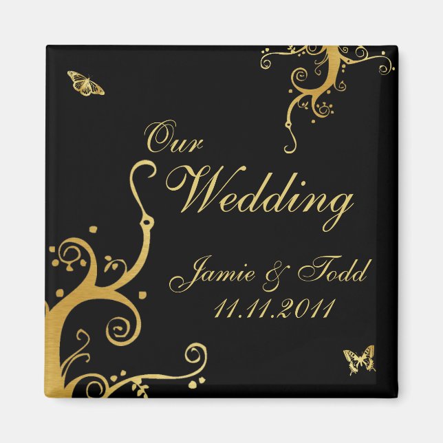 Imán Elegante nuestro Boda (Frente)